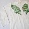 'Green Floral Sasakia' Botanical Butterfly Print Shirt