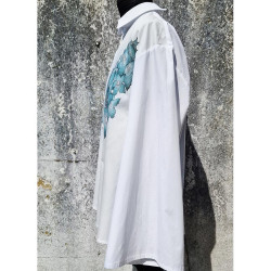 copy of 'Blue Floral Sasakia' Botanical Butterfly Print Shirt