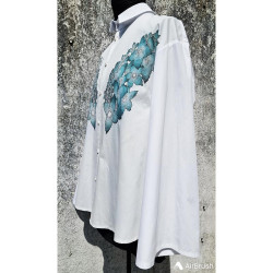 copy of 'Blue Floral Sasakia' Botanical Butterfly Print Shirt