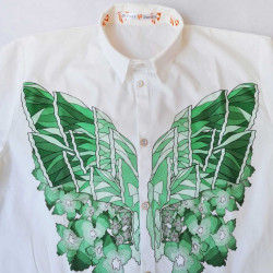 'Green Sasakia' Butterfly Print Shirt
